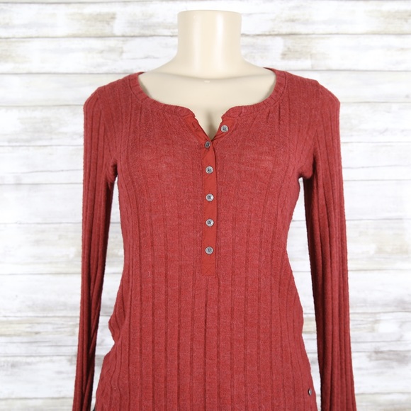 Abercrombie & Fitch Maroon Long Sleeve Top sz XS - Picture 2 of 5